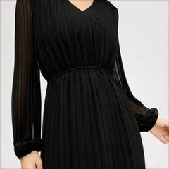 Long Sleeve Plisse Maxi Dress