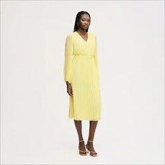 Long Sleeve Plisse Maxi Dress