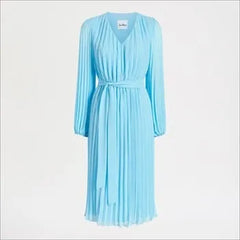 Long Sleeve Plisse Maxi Dress