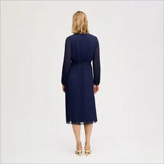 Long Sleeve Plisse Maxi Dress