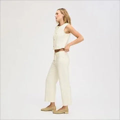 Laser Fray Wide Leg Jean