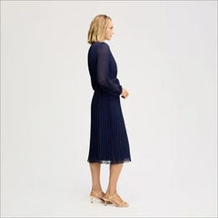 Long Sleeve Plisse Maxi Dress