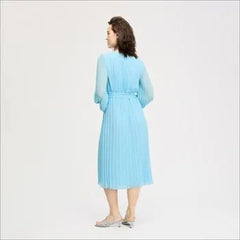 Long Sleeve Plisse Maxi Dress