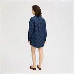 Denim Eyelet Mini Dress