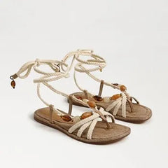 Rori lace Up Flat Sandal