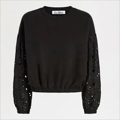 Drop Shoulder Combo Long Sleeve Top