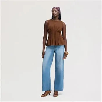 Sleeveless Pleat Top