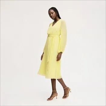 Long Sleeve Plisse Maxi Dress