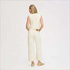 Laser Fray Wide Leg Jean