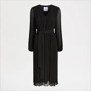 Long Sleeve Plisse Maxi Dress