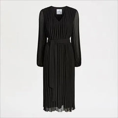 Long Sleeve Plisse Maxi Dress