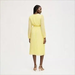 Long Sleeve Plisse Maxi Dress