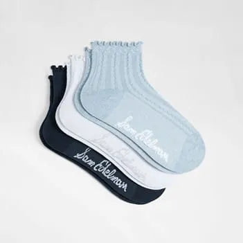3 Pack Cotton Blend Pointelle Midanklet