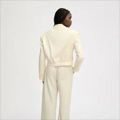 Crop Elastic Blazer