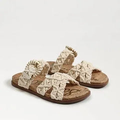 Lucy Woven Slip On Buckle Sandal
