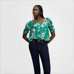 Square Neck Short Sleeve Top