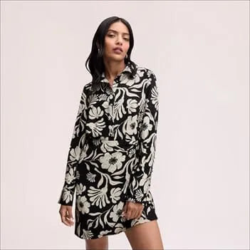 Floral Shirt Mini Dress